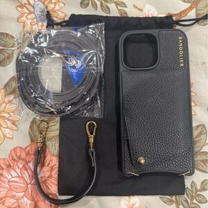 Bandolier Hailey Black Phone Case with Gold Accents iPhone 16 pro max